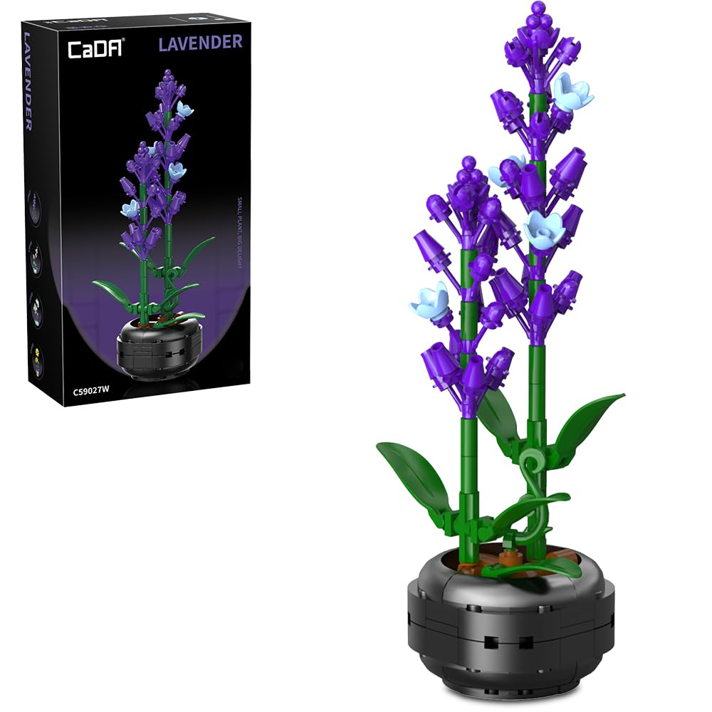 Amazon.com: CaDA C59027W Flower Building Set for Adults,Lavender